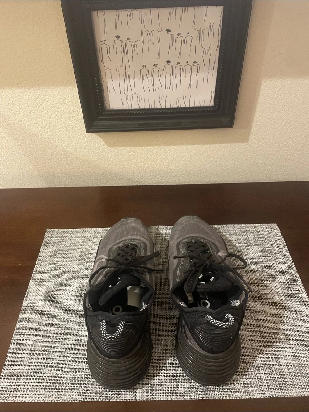 Nike Women's Gray and Black Athletic Sneakers with Pink Swoosh